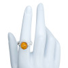 Cognac Amber Sterling Silver Adjustable Ring