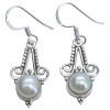 Pearl Sterling Silver Hook Earrings