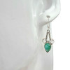Faceted Composite Emerald Sterling Silver Hook Earrings