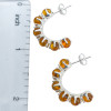 Cognac Amber Sterling Silver Half Hoop Earrings