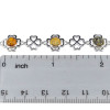 Amber Sterling Silver Clover Design Link Bracelet