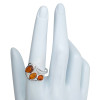 Cognac Amber Sterling Silver Ring