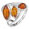 Cognac Amber Sterling Silver Ring