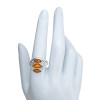 Cognac Amber Sterling Silver Ring