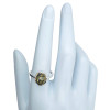 Green Amber Sterling Silver Ring
