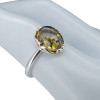 Green Amber Sterling Silver Ring