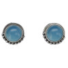 Blue Chalcedony Sterling Silver Stud Earrings
