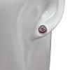 Garnet Sterling Silver Stud Earrings