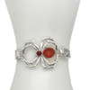 Cherry-Colored Amber Sterling Silver Spider Bracelet