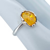 Citrine Amber Sterling Silver Adjustable Ring