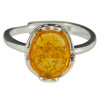 Citrine Amber Sterling Silver Adjustable Ring