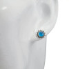 Blue Chalcedony Sterling Silver Stud Earrings(5280)