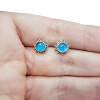 Blue Chalcedony Sterling Silver Stud Earrings