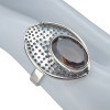 Faceted Smoky Quartz Sterling Silver Ring