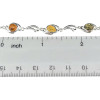 Multi-Color Amber Sterling Silver Link Bracelet