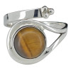 Tiger Eye, Sterling Silver, Adjustable Ring
