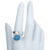 Blue Chalcedony Sterling Silver Adjustable Ring