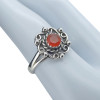 Faceted Red Onyx Sterling Silver Ring