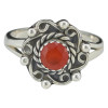 Faceted Red Onyx Sterling Silver Ring