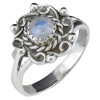 Faceted Moonstone Sterling Silver Ring