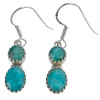 Faceted Composite Emerald Sterling Silver Hook Earrings