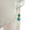 Faceted Composed Emerald Sterling Silver Hook Earrings
