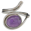 Amethyst Sterling Silver Adjustable Ring