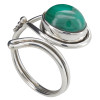 Malachite Sterling Silver Adjustable Ring