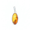 Cognac Amber Sterling Silver Pendant