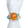 Cognac Amber Howlite And Sterling Silver Cuff Bracelet