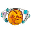 Cognac Amber Howlite And Sterling Silver Cuff Bracelet