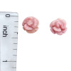 Rhodochrosite Sterling Silver Rose Stud Earrings