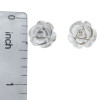 Crystal Sterling Silver Rose Stud Earrings