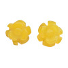 Yellow Agate Sterling Silver Rose Stud Earrings