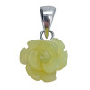 Olive Jade Sterling Silver Rose Pendant