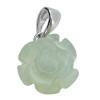 Prehnite Sterling Silver Rose Pendant