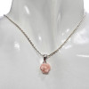 Pink Opal Sterling Silver Rose Pendant