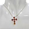 Cognac Amber Sterling Silver Cross Pendant