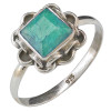 Faceted Composite Emerald Sterling Silver Ring