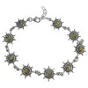 Green Amber Sterling Silver Sun Bracelet
