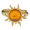 Cognac Amber 14K Gold-Plated Sterling Silver Sun Adjustable Ring