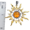 Cognac Amber 14K Gold-Plated Sterling Silver Sun Pendant