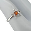 Amber Sterling Silver Star Ring