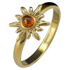 Amber 14K Gold Plated Sterling Silver Sun Ring