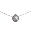 Pearl, Cubic Zirconia And Silver Necklace