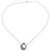 Pearl, Cubic Zirconia And Silver Necklace