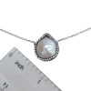Pearl, Qubic Zirconia And Silver Necklace