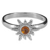 Amber Sterling Silver Sun Ring
