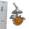 Amber Sterling Silver Mushrooms Pendant
