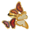 Multi-Color Amber 14K Gold Plated Sterling Silver Butterfly Adjustable Ring